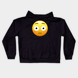 Flushed Face Emoji | Pop Art Kids Hoodie